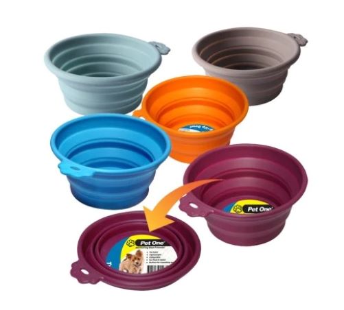 The Pet One Silicone Bowl range are made from high quality durable silicone .  The convenient ‘Travel’ silicone bowl range is a must have for any pet owner that is always on the go! They are lightweight and collapsible, and fit into any carry bag for easy transportation.  With a variety of styles and sizes, you are sure to find the right bowl for your furry friend.