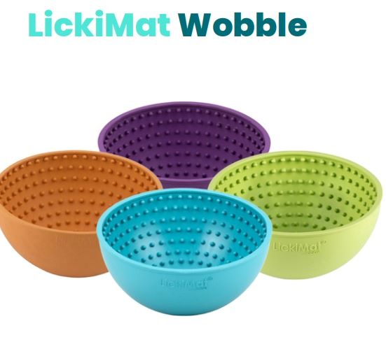 LickiMat - Wobble - Orange  Authentic LickiMat® Boredom Buster for Dogs. Lots of Fun. Perfect for Dog Treats, Yogurt, Peanut Butter, Spreads, Raw Food, Liquid Food, Pet Food.  Slow Feeder, Healthy and Fun Alternative to a Slow Feed Bowl. Available in a Variety of Colours.