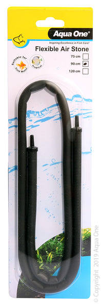 Aqua One Air Stone - 90cm Flexible. Aqua One's Flexible Airstones is available in a variety of lengths. They turn the air from an Aqua One Air Pump into fine air bubbles to assist in maximising the oxygen level in your aquarium by moving water to the surface.