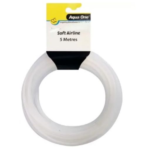 Aqua One Air Line Soft Tubing 5M. Aqua One Air Line Soft Tubing 5M  Aqua One Soft Airline Tubing is flexible and designed to connect your Aqua One Air Pumps and Airstones together.  -Flexible -Designed to fit all standard outlets. -Easy to replace.