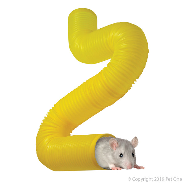 Tunnel Mouse Maze 5cm Dia X 35cm L Yellow. Simply extend the tunnel and bend it to your desired shape and watch them go. For even more fun, connect two or more tunnels for an even longer tunnel!  • Fun exercise for your pet • Extendable and formable • Easy to clean and hygienic • Suitable for indoor and outdoor use