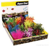 Aqua One Plastic Plant - Vibrance Assorted Plant Mix Small  The Aqua One Vibrance Plants provides colour and life to your aquarium. Each plant features a weighted base to make aquascaping easy. Plants are a great addition to any aquarium, and you will be sure to find the right one for you with our extensive range of sizes and styles.