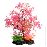 Ecoscape Medium Fan Palm Red  Aqua One’s Artificial Plants will add vibrancy and a fresh look to any aquarium. Each plant features a weighted base to make aquascaping easy.  You are sure to find plant or two to suit your aquarium from the large range available from Aqua One!  Specifications: 20cm tall.