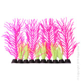 Aqua One Flexiscape Small Hornwort Pink and Green Plant. The Aqua One Flexiscape silicone plant and ornament range allow you to create a visually stunning set up from the array of luminous colours, styles and sizes.  Specifications: 12CM  Features & Benefits:  Plants appear vibrant and fluorescent under blue LED lighting
