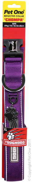 Pet One Collar - ToughDog Nylon Adjustable 38mm 56-68cm Purple