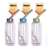 Pet One Deluxe Drink Bottle - Clear 500ml. Pet One Deluxe Drinking Bottle provides your small animal a constant supply of clean drinking water.  Pet One Deluxe Drinking Bottle easily attaches to the side of your small animals’ enclosure. Each bottle is equipped with a convenient top fill lid and stainless steel nozzle for a steady stream of water, allowing your small animal to hydrate when they desire.