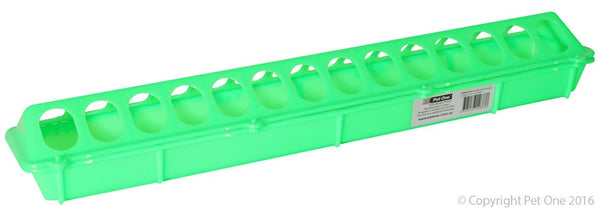 Poultry Feed Trough Long 51.5 X 12.5 X 8cm. Feeding Troughs  Easy to take apart and clean Ideal for indoor and outdoor purposes UV treated plastic Suitable for: Poultry