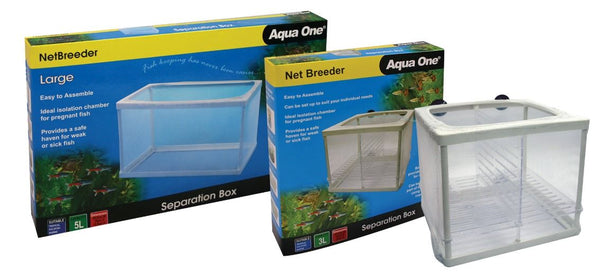 Aqua One Breeder Net 27x16x5cm. Aqua One Net Breeder Separation Box provides a safe place for pregnant, weak or sick fish who require temporary isolation. 