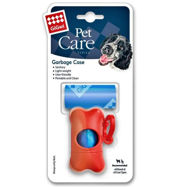 The Gigwi Waste Bag Dispenser is a functional bone-shaped dispenser with clean up bags.  Made from durable polypropylene, each dispenser contains two rolls of biodegradable bags. Features a handy clip for easy attachment to your belt or the lead while you walk your dog.   Made from durable polypropylene Comes with two rolls of bags included