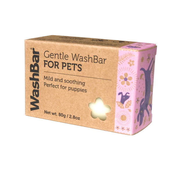 WashBar - Gentle WashBar Soap for Pets 80g. The Gentle Bar is 100% natural. Every ingredient is carefully chosen to gently soothe and nourish without irritation. Manuka and lavender oils are sourced locally to ensure the highest quality. These solid WashBars are just so much easier than liquid shampoo! 
