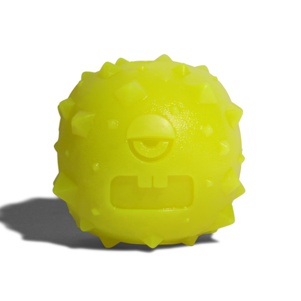 ZEE DOG ROB THE MICROBE. Rob the microbe is a brand new dog toy from Zee.Dog's new toy line.  With a treat dispensing bottom and made to float, this toy is perfect for long hours of fun at home or at the pool.  The hexagons on the surface help clean your dog's teeth.  www.animaladdiction.co.nz  Facebook: Animal Addiction Pet Supplies.