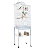 Rolling Metal Bird Cage with Detachable Stand Toys Included