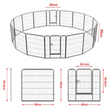 24 Panels 80cm Tall Heavy Duty Dog Pen 19.2 Metre Length Overall