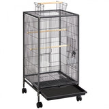 40-Inch H Wrought Iron Bird Cage with Rolling Stand