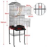 Rolling Metal Bird Cage with Detachable Stand