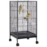 40-Inch H Wrought Iron Bird Cage with Rolling Stand