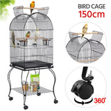 Open Top Metal Bird Cage Rolling Cage