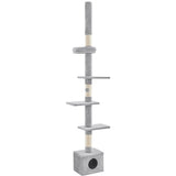 2.3-2.7M Floor-to-Ceiling Cat Tree Adjustable Tall Cat Tower