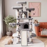 162CM Cat Tree House Scratching Post Condo - Light Grey