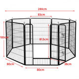 Heavy Duty 8 Panel Pet Playpen Dog Pen Dog Playpen 80x100cm (WxH)