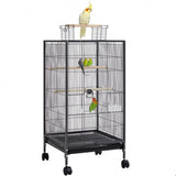 40-Inch H Wrought Iron Bird Cage with Rolling Stand
