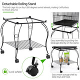 H145cm Open Top Metal Cage Bird Cage