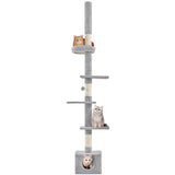 2.3-2.7M Floor-to-Ceiling Cat Tree Adjustable Tall Cat Tower