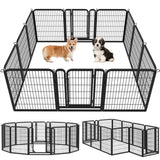 12 Panels 80cm Tall Heavy Duty Dog Playpen Pet Pen Pet Fence