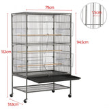 52″ H Large Cage Rolling Metal Bird Cage