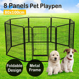 Heavy Duty 8 Panel Pet Playpen Dog Pen Dog Playpen 80x100cm (WxH)