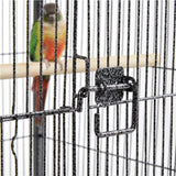 40-Inch H Wrought Iron Bird Cage with Rolling Stand