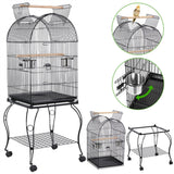 Open Top Metal Bird Cage Rolling Cage