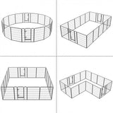 16 Panels Heavy Duty Pet Playpen Pet Exercise Barrier Fence 80x100cm (WxH)