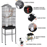 Rolling Metal Bird Cage with Detachable Stand