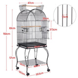 Open Top Metal Bird Cage Rolling Cage