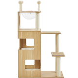 53" Tall Wooden Cat Tree Tower