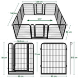 12 Panels 80cm Tall Heavy Duty Dog Playpen Pet Pen Pet Fence