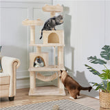 Multi-Level Cat Tree  Cat Tower with 2 Condos & 2 Perches & Scratching Posts