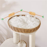 36″ Tall Rattan Cat Tree Cat House Cat Tower