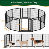 12 Panels 80cm Tall Heavy Duty Dog Playpen Pet Pen Pet Fence