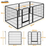 18 Panels 80cm Tall Heavy Duty Dog Play Pen Dog Exercise Pen