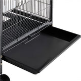 40-Inch H Wrought Iron Bird Cage with Rolling Stand