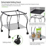 Open Top Metal Bird Cage Rolling Cage