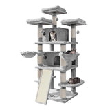162CM Cat Tree House Scratching Post Condo - Light Grey