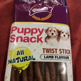 Gnawlers Puppy Snack Twist Stick Lamb