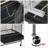52″ H Large Cage Rolling Metal Bird Cage