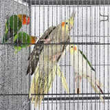 63’’H Large Parrot Cage w/ Stand Rolling Metal Pet Cage
