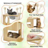 53" Tall Wooden Cat Tree Tower