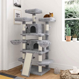 162CM Cat Tree House Scratching Post Condo - Light Grey