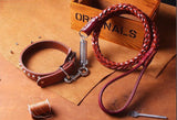 Leather Dog Collar And Leash Set